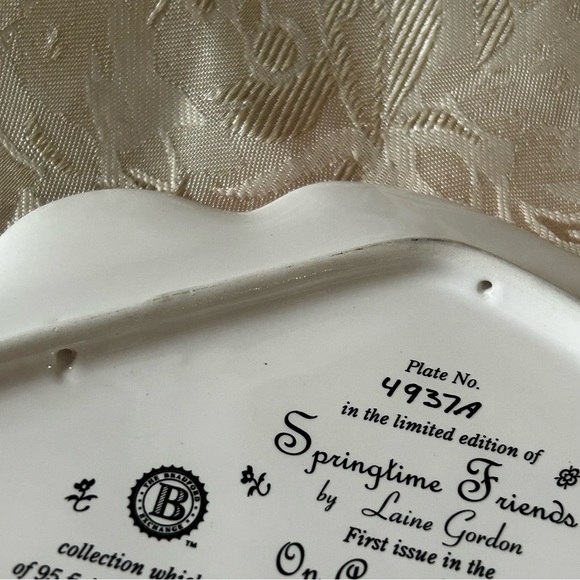 Bradford Exchange wall plate On Angel's Wings SPRINGTIME FRIENDS Laine Gordon - Picture 5 of 7